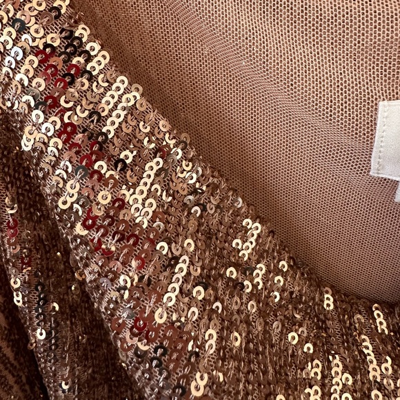 NWT Anthropologie Gold Shimmer Sequin Party Tank Top Size XL - Picture 6 of 9